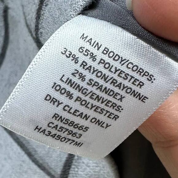 Halogen Gray Checkered Plaid Front Zipper Chic Casual Career Blazer Jacket XL - Picture 14 of 14